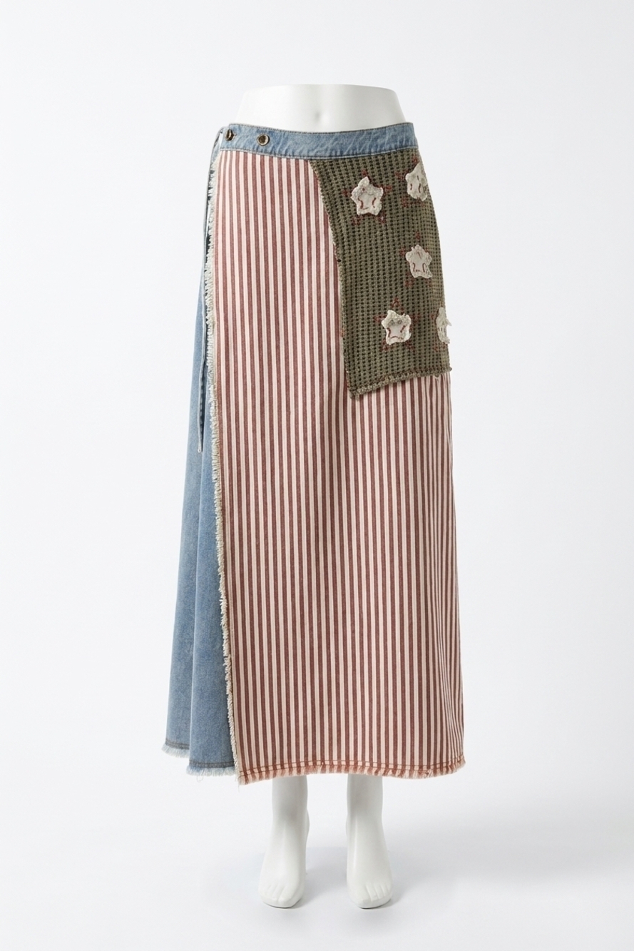 NEW POL edgy camo wide leg pants in stars & stripes